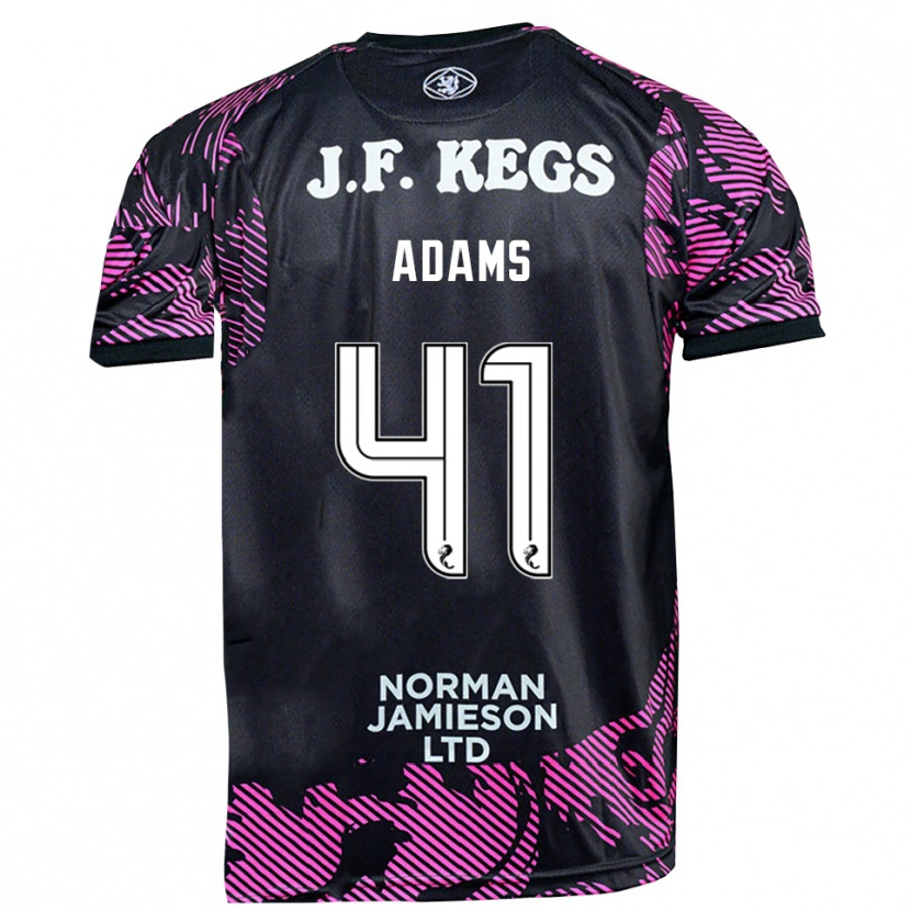 Danxen Hombre Camiseta Ruairidh Adams #41 Negro Rosa Portero Equipación 2025/26 La Camisa México