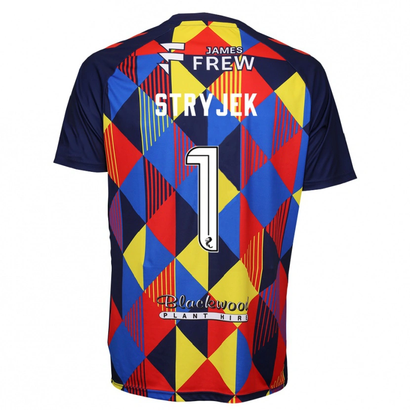 Danxen Hombre Camiseta Maksymilian Stryjek #1 Rojo Azul Real Portero Equipación 2025/26 La Camisa México
