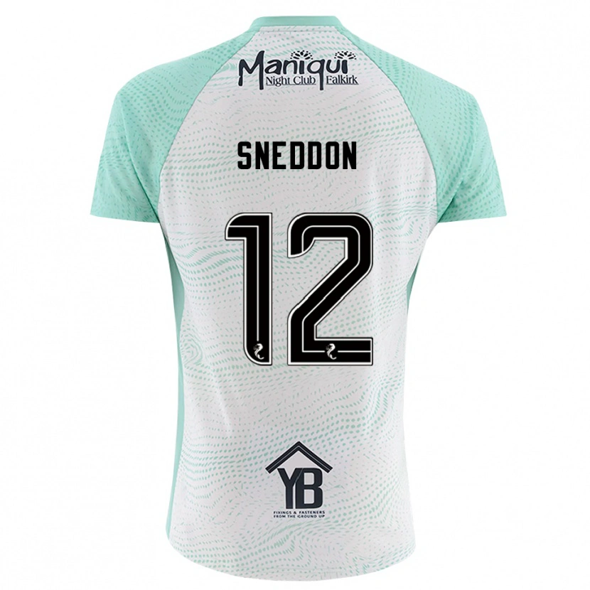 Danxen Hombre Camiseta Jamie Sneddon #12 Blanco Negro Portero Equipación 2025/26 La Camisa México