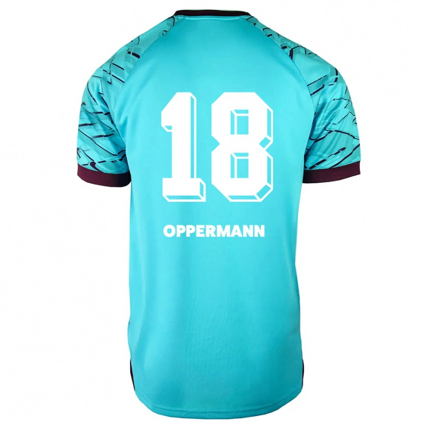 Danxen Hombre Camiseta Leo Oppermann #18 Azul Cielo Púrpura Portero Equipación 2025/26 La Camisa México