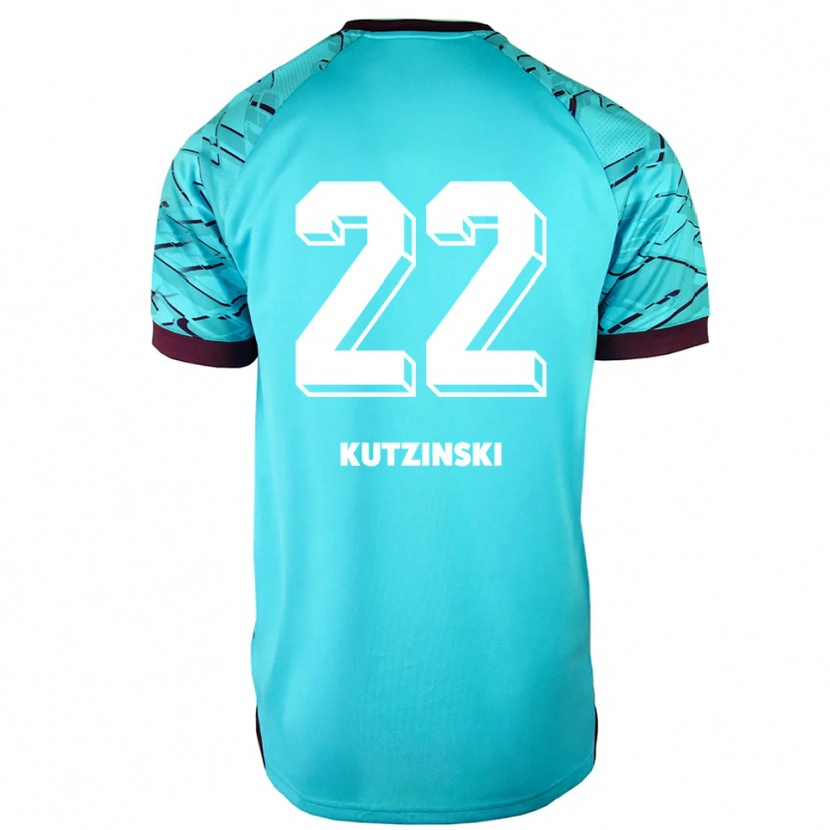 Danxen Hombre Camiseta Kira Kutzinski #22 Azul Cielo Púrpura Portero Equipación 2025/26 La Camisa México