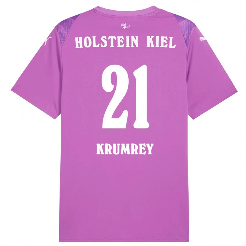 Danxen Hombre Camiseta Jonas Krumrey #21 Blanco Púrpura Portero Equipación 2025/26 La Camisa México