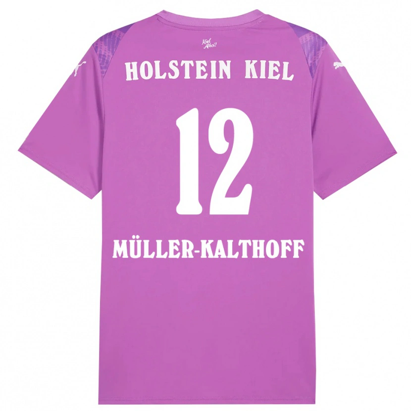 Danxen Hombre Camiseta Henrie Müller-Kalthoff #12 Blanco Púrpura Portero Equipación 2025/26 La Camisa México