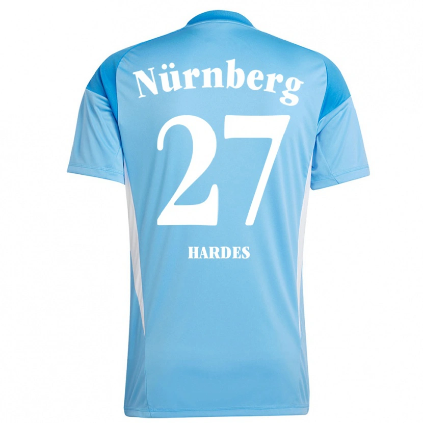 Danxen Hombre Camiseta Aaron Hardes #27 Azul Cielo Blanco Portero Equipación 2025/26 La Camisa México