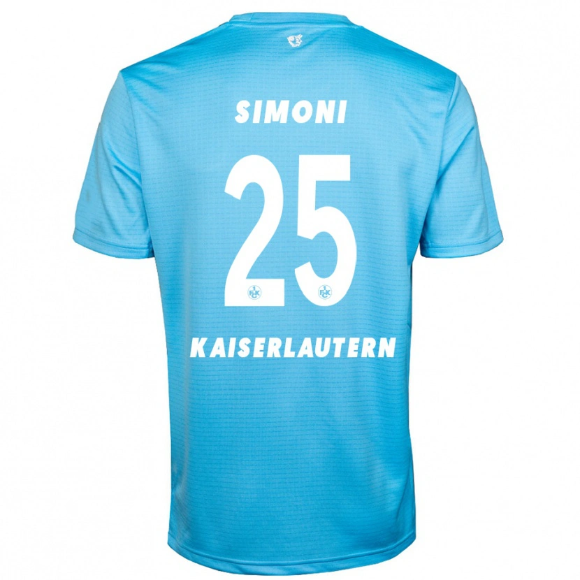 Danxen Hombre Camiseta Simon Simoni #25 Azul Cielo Blanco Portero Equipación 2025/26 La Camisa México