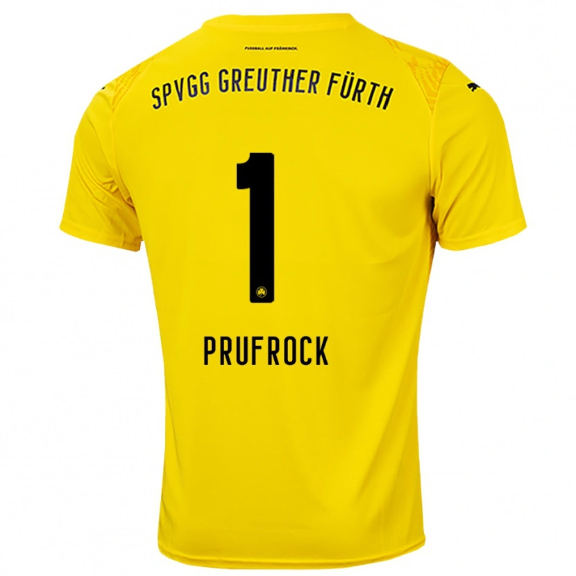 Danxen Hombre Camiseta Silas Prüfrock #1 Negro Amarillo Portero Equipación 2025/26 La Camisa México