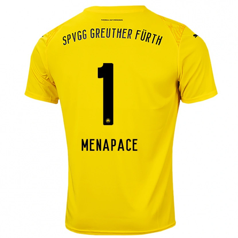 Danxen Hombre Camiseta Theo Menapace #1 Negro Amarillo Portero Equipación 2025/26 La Camisa México