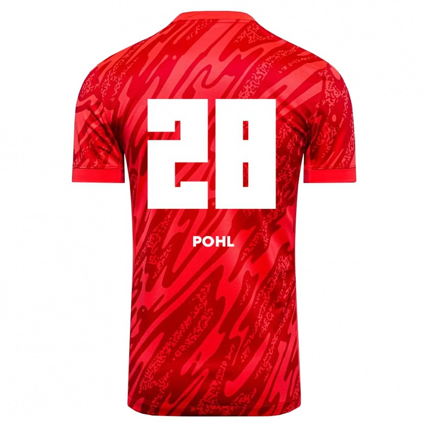 Danxen Hombre Camiseta Jonas Pohl #28 Blanco Rojo Portero Equipación 2025/26 La Camisa México