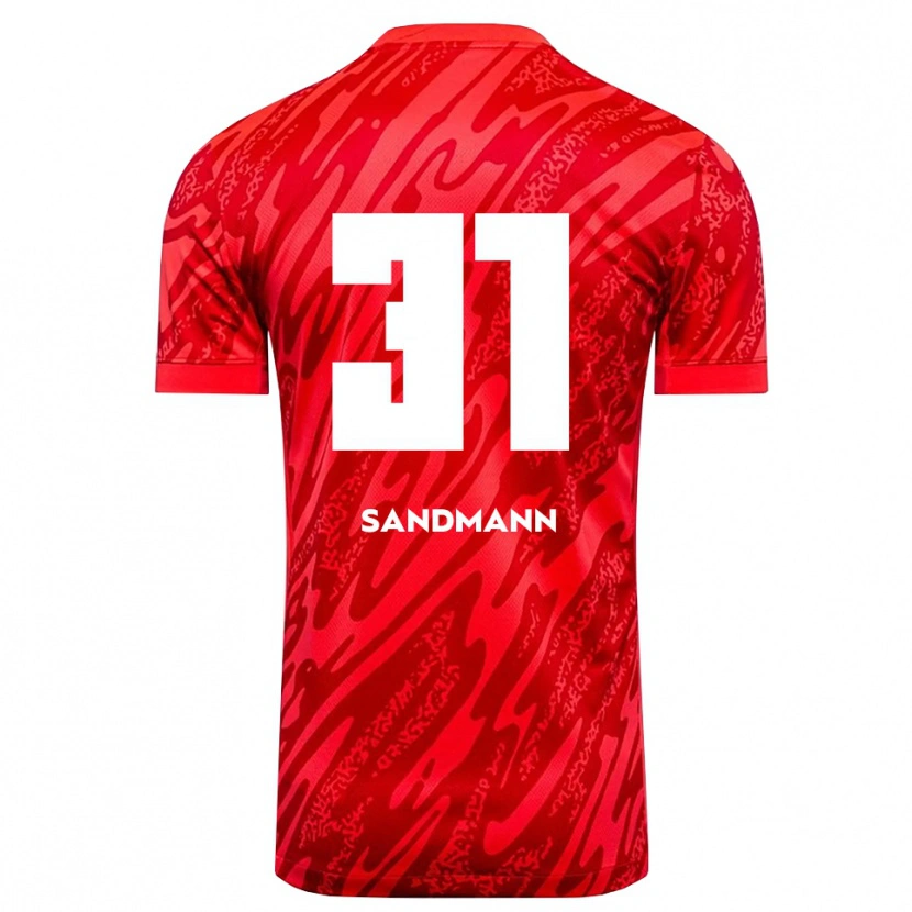 Danxen Hombre Camiseta Amanda Sandmann #31 Blanco Rojo Portero Equipación 2025/26 La Camisa México