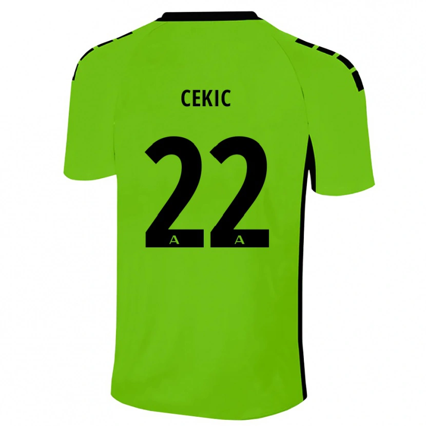 Danxen Hombre Camiseta Adnan Cekic #22 Negro Verde Césped Portero Equipación 2025/26 La Camisa México