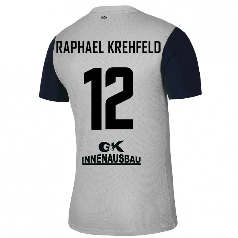 Danxen Hombre Camiseta Luca Raphael Krehfeld #12 Gris Negro Portero Equipación 2025/26 La Camisa México