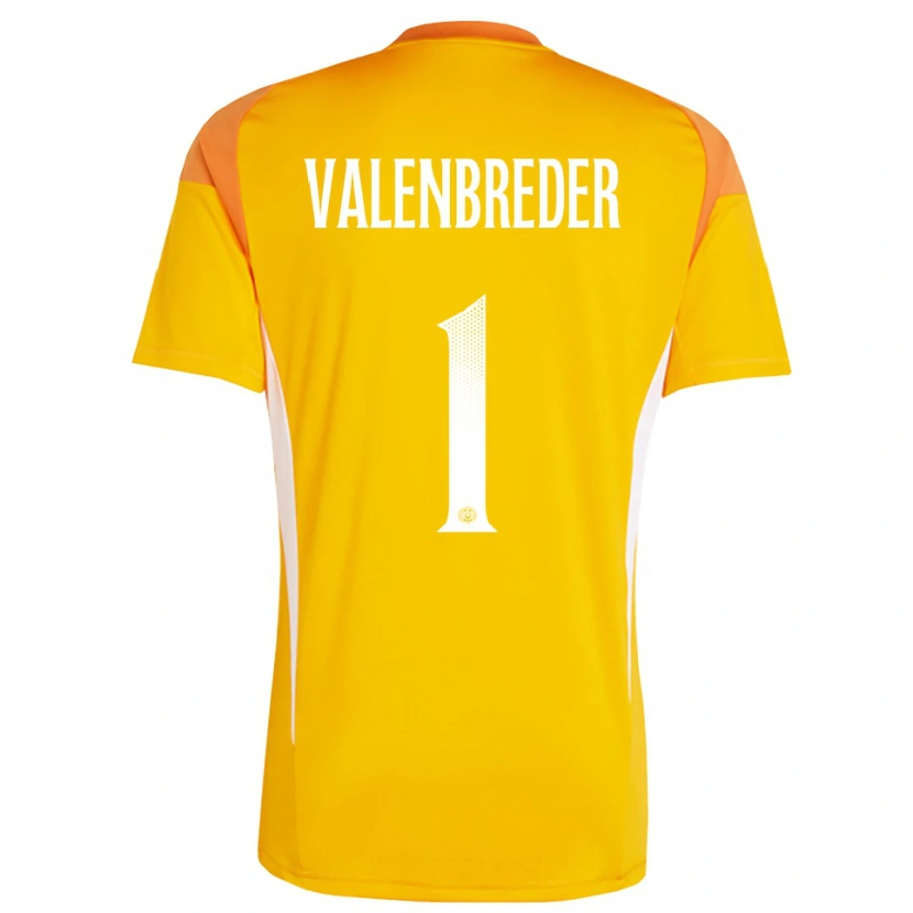 Danxen Hombre Camiseta Frederik Valenbreder #1 Blanco Naranja Portero Equipación 2025/26 La Camisa México
