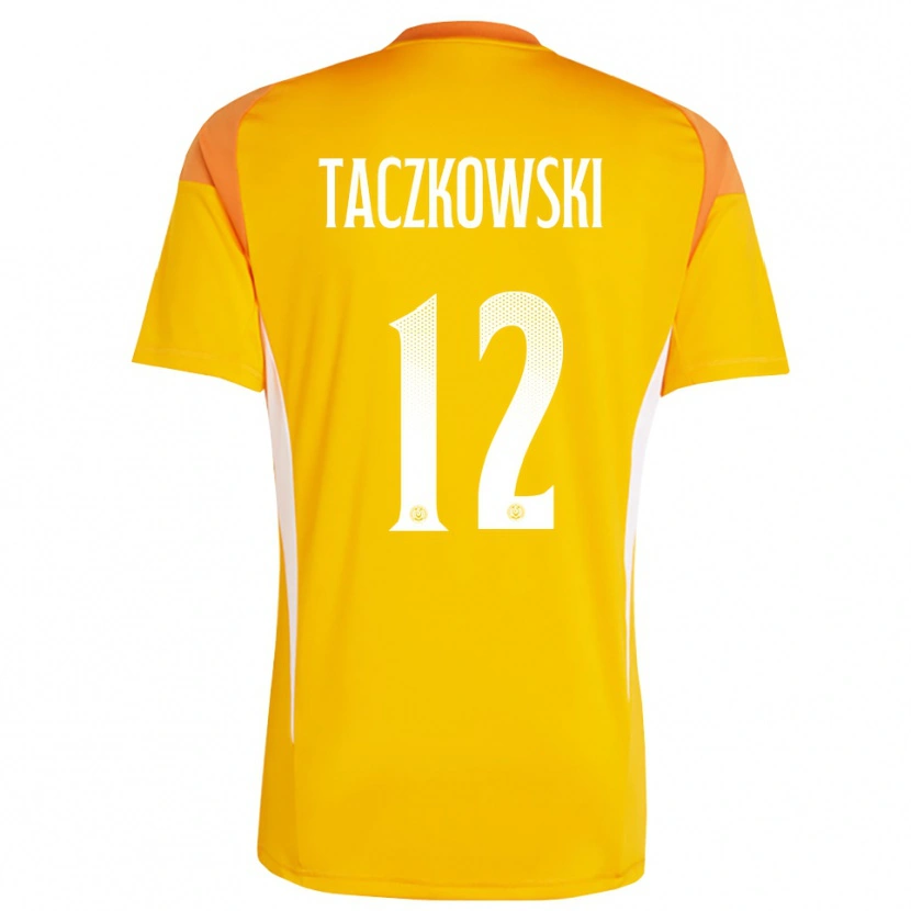 Danxen Hombre Camiseta Simon Taczkowski #12 Blanco Naranja Portero Equipación 2025/26 La Camisa México