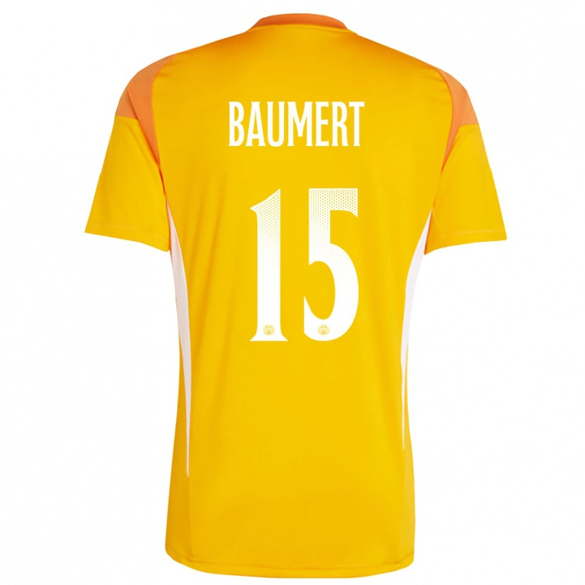 Danxen Hombre Camiseta Moritz Baumert #15 Blanco Naranja Portero Equipación 2025/26 La Camisa México