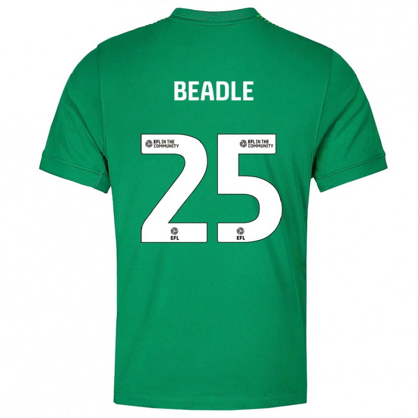 Danxen Hombre Camiseta James Beadle #25 Verde Blanco Portero Equipación 2025/26 La Camisa México