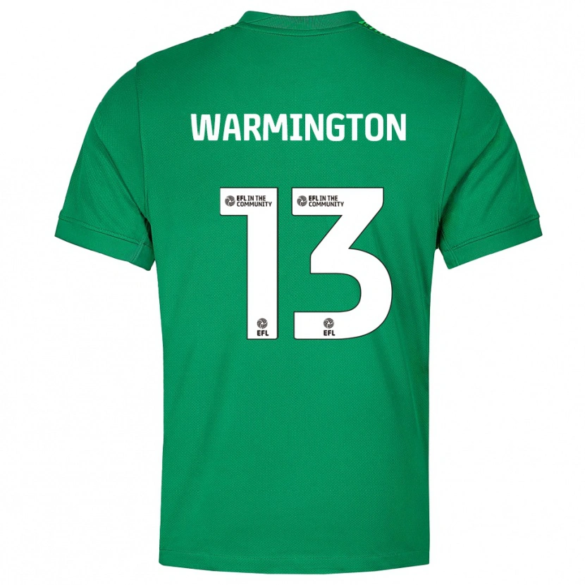 Danxen Hombre Camiseta Tyrese Warmington #13 Verde Blanco Portero Equipación 2025/26 La Camisa México