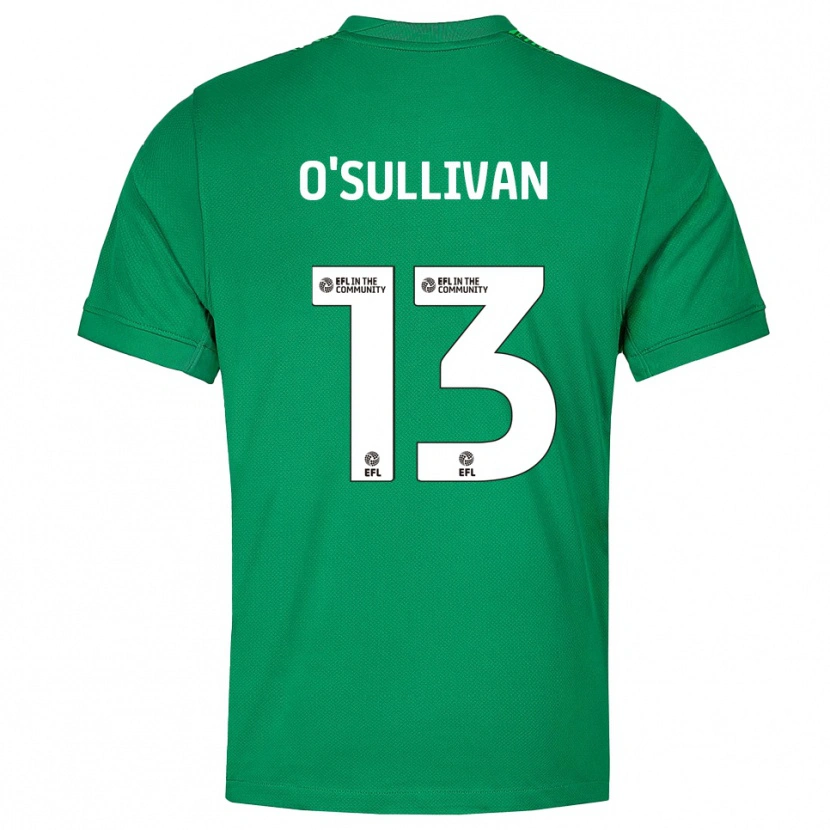 Danxen Hombre Camiseta William O'Sullivan #13 Verde Blanco Portero Equipación 2025/26 La Camisa México