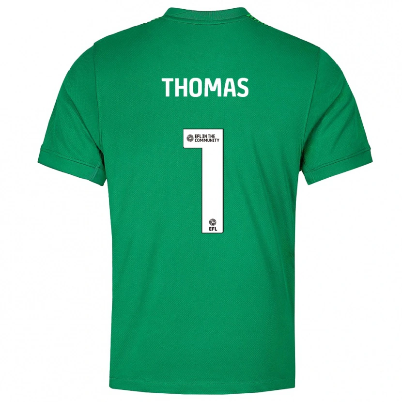 Danxen Hombre Camiseta Lucy Thomas #1 Verde Blanco Portero Equipación 2025/26 La Camisa México