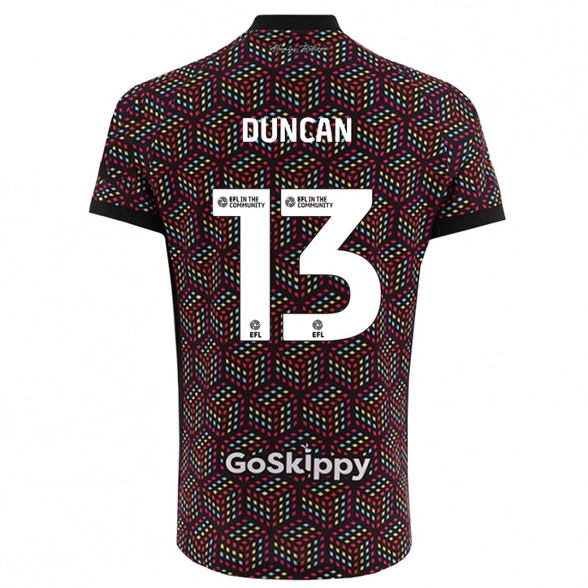 Danxen Hombre Camiseta Joe Duncan #13 Negro Blanco Portero Equipación 2025/26 La Camisa México