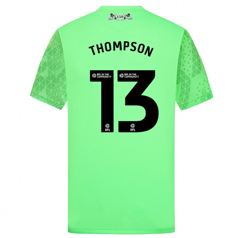 Danxen Hombre Camiseta Luke Thompson #13 Verde Fluorescente Portero Equipación 2025/26 La Camisa México