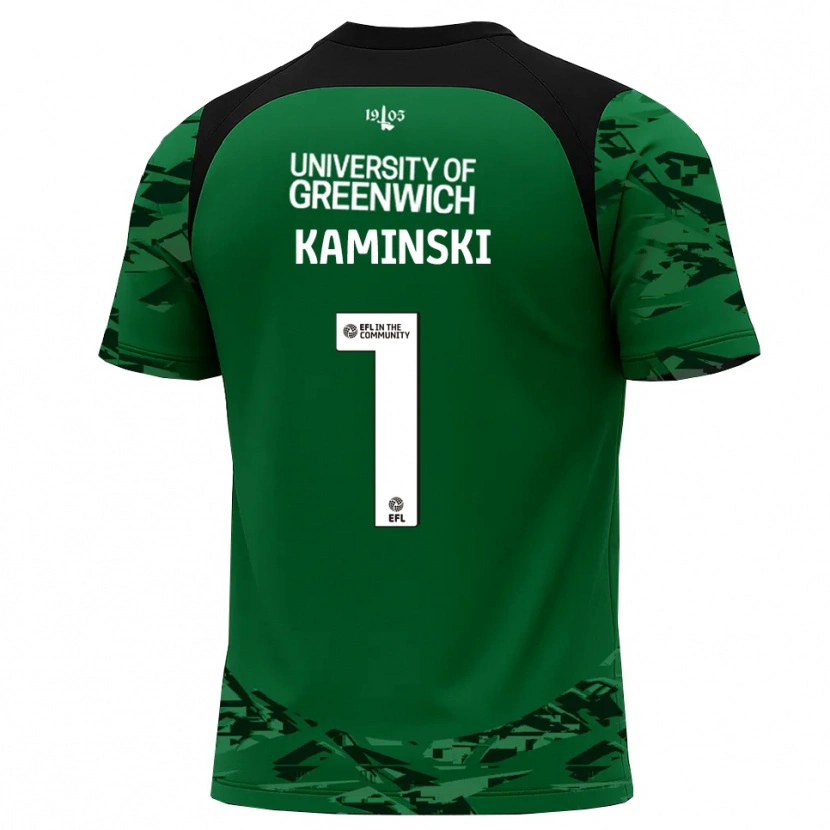 Danxen Hombre Camiseta Thomas Kaminski #1 Verde Negro Portero Equipación 2025/26 La Camisa México