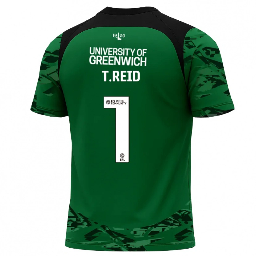 Danxen Hombre Camiseta Tommy Reid #1 Verde Negro Portero Equipación 2025/26 La Camisa México