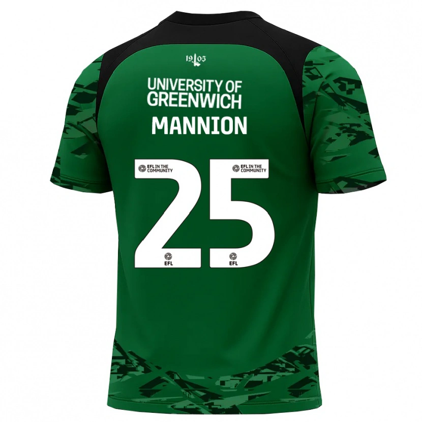 Danxen Hombre Camiseta Will Mannion #25 Verde Negro Portero Equipación 2025/26 La Camisa México