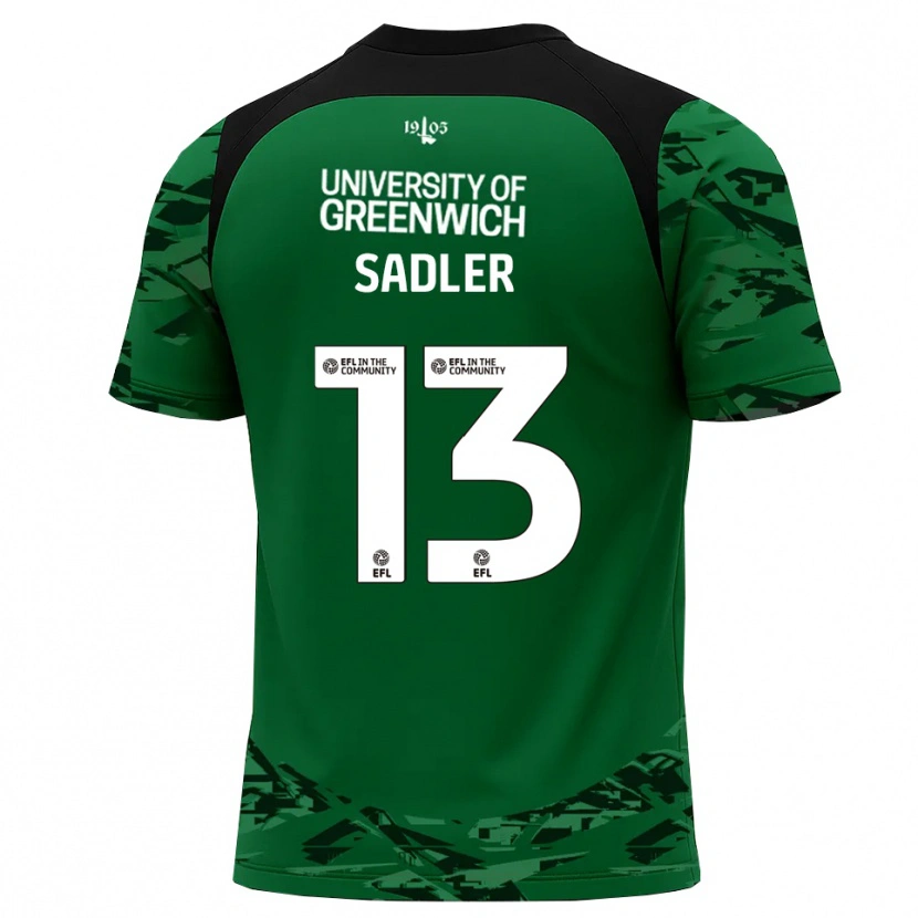 Danxen Hombre Camiseta Jude Sadler #13 Verde Negro Portero Equipación 2025/26 La Camisa México