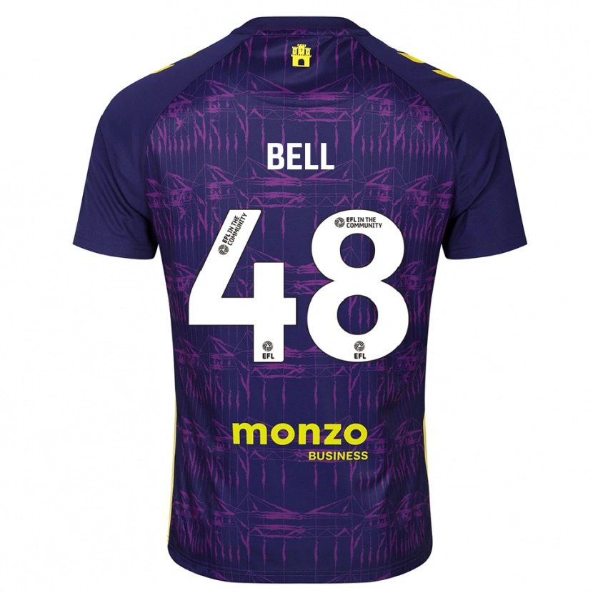 Danxen Hombre Camiseta Luke Bell #48 Morado Amarillo Portero Equipación 2025/26 La Camisa México