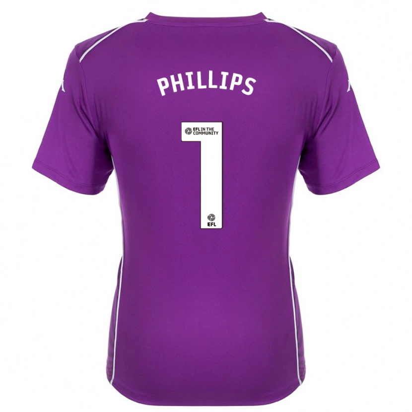 Danxen Hombre Camiseta Dillon Phillips #1 Morado Blanco Portero Equipación 2025/26 La Camisa México