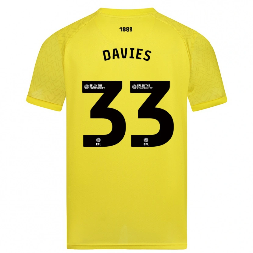 Danxen Hombre Camiseta Bethan Davies #33 Negro Amarillo Portero Equipación 2025/26 La Camisa México