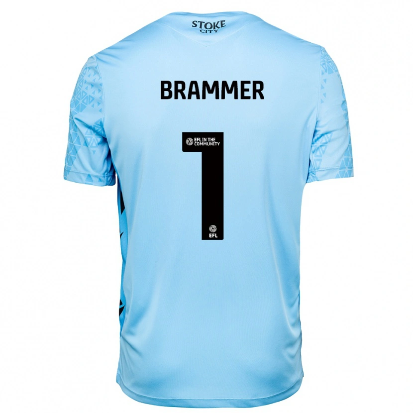 Danxen Hombre Camiseta Ruben Brammer #1 Azul Cielo Negro Portero Equipación 2025/26 La Camisa México