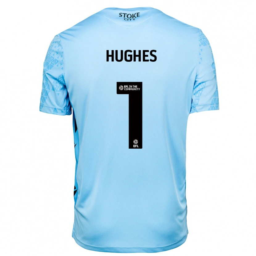 Danxen Hombre Camiseta Jonny Hughes #1 Azul Cielo Negro Portero Equipación 2025/26 La Camisa México