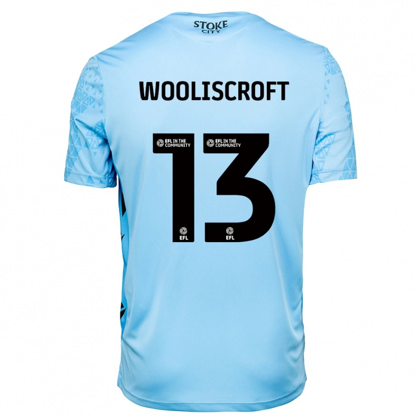 Danxen Hombre Camiseta Morgan Wooliscroft #13 Azul Cielo Negro Portero Equipación 2025/26 La Camisa México