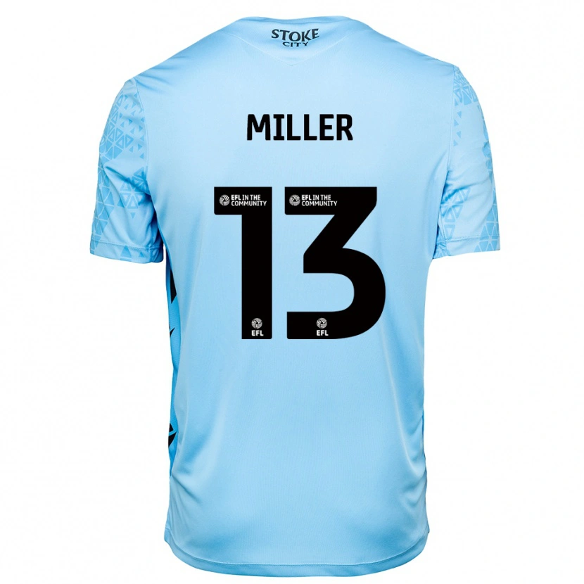 Danxen Hombre Camiseta Tom Miller #13 Azul Cielo Negro Portero Equipación 2025/26 La Camisa México