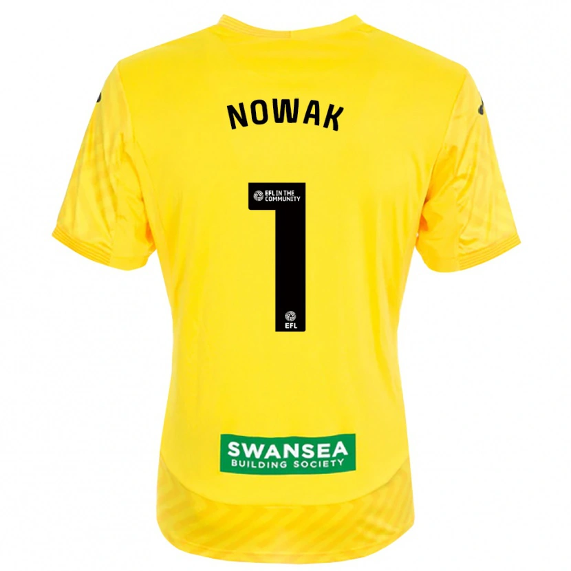Danxen Hombre Camiseta Jakub Nowak #1 Amarillo Negro Portero Equipación 2025/26 La Camisa México