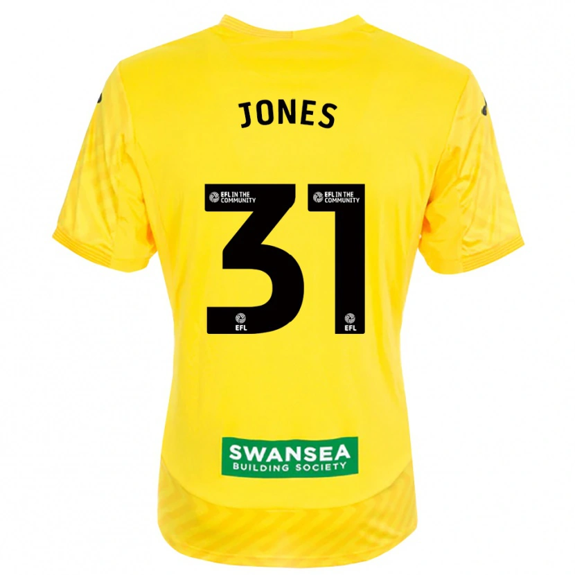 Danxen Hombre Camiseta Verity Jones #31 Amarillo Negro Portero Equipación 2025/26 La Camisa México