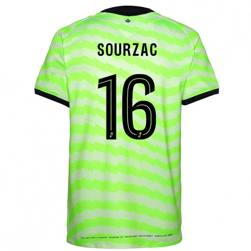 Danxen Hombre Camiseta Martin Sourzac #16 Verde Neón Portero Equipación 2025/26 La Camisa México