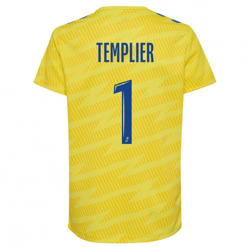 Danxen Hombre Camiseta Emma Templier #1 Amarillo Azul Portero Equipación 2025/26 La Camisa México