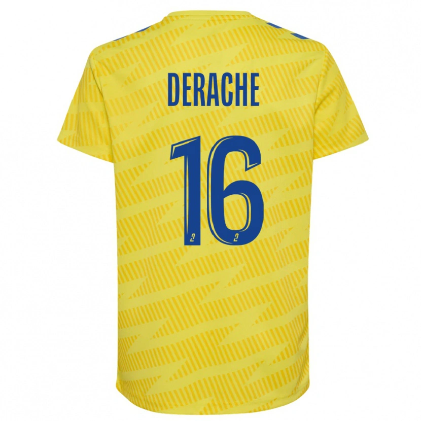 Danxen Hombre Camiseta Joseph Derache #16 Amarillo Azul Portero Equipación 2025/26 La Camisa México