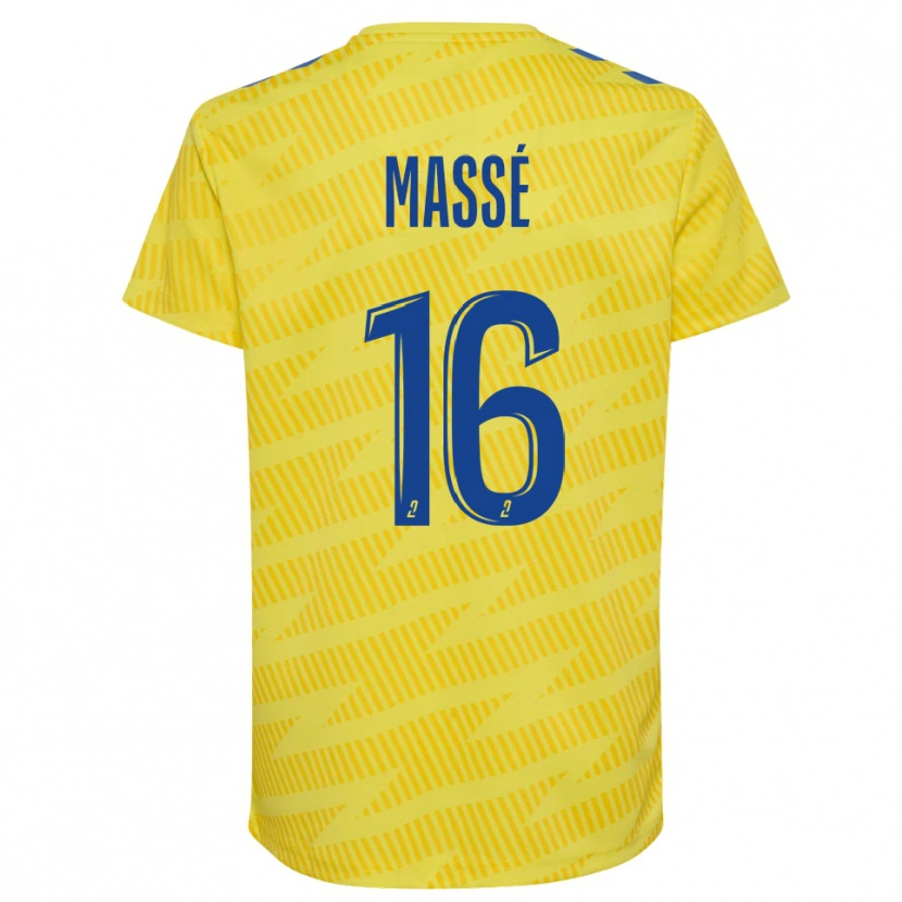 Danxen Hombre Camiseta Maël Massé #16 Amarillo Azul Portero Equipación 2025/26 La Camisa México