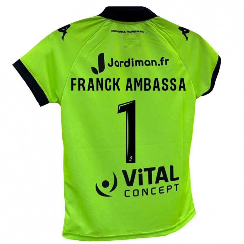 Danxen Hombre Camiseta Gaspard Franck Ambassa #1 Verde Neón Portero Equipación 2025/26 La Camisa México