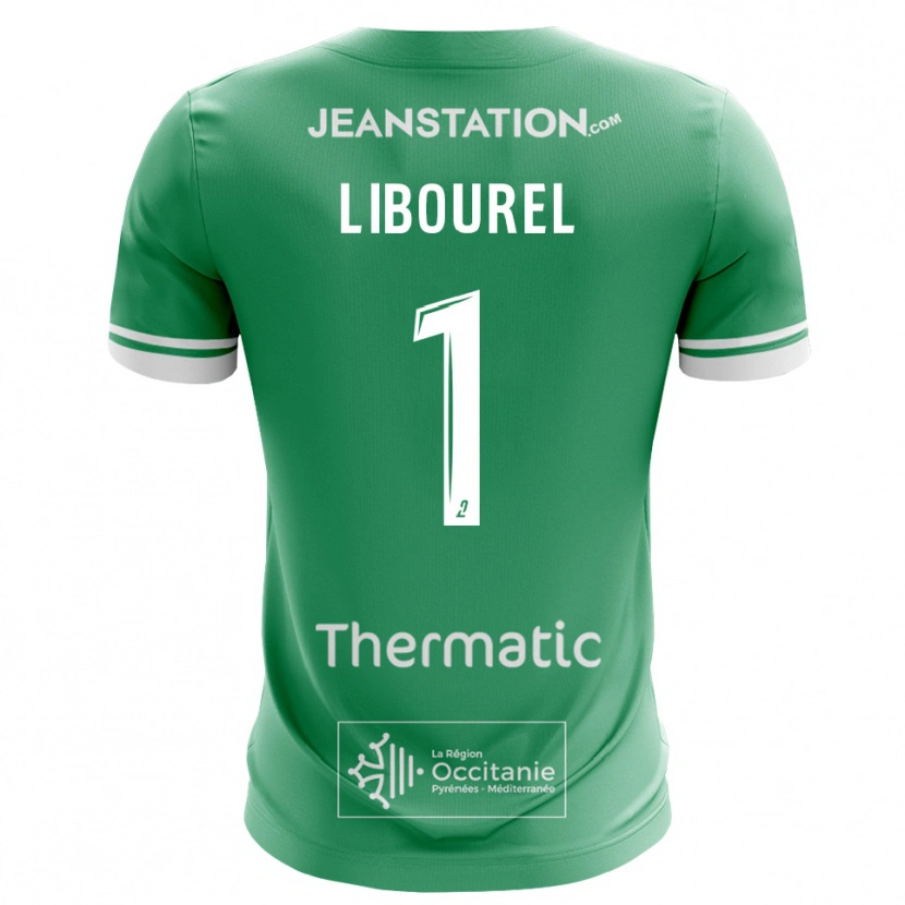 Danxen Hombre Camiseta Laurie Libourel #1 Verde Blanco Portero Equipación 2025/26 La Camisa México