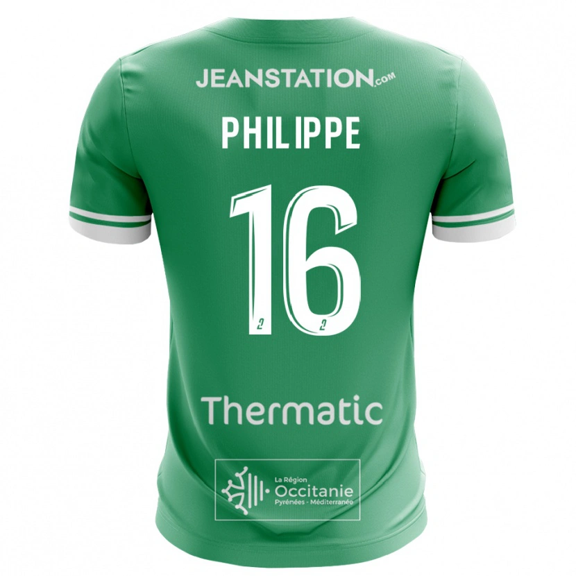Danxen Hombre Camiseta Flavie Philippe #16 Verde Blanco Portero Equipación 2025/26 La Camisa México