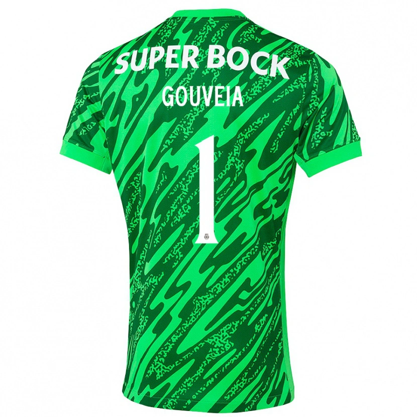 Danxen Hombre Camiseta Miguel Gouveia #1 Verde Blanco Portero Equipación 2025/26 La Camisa México