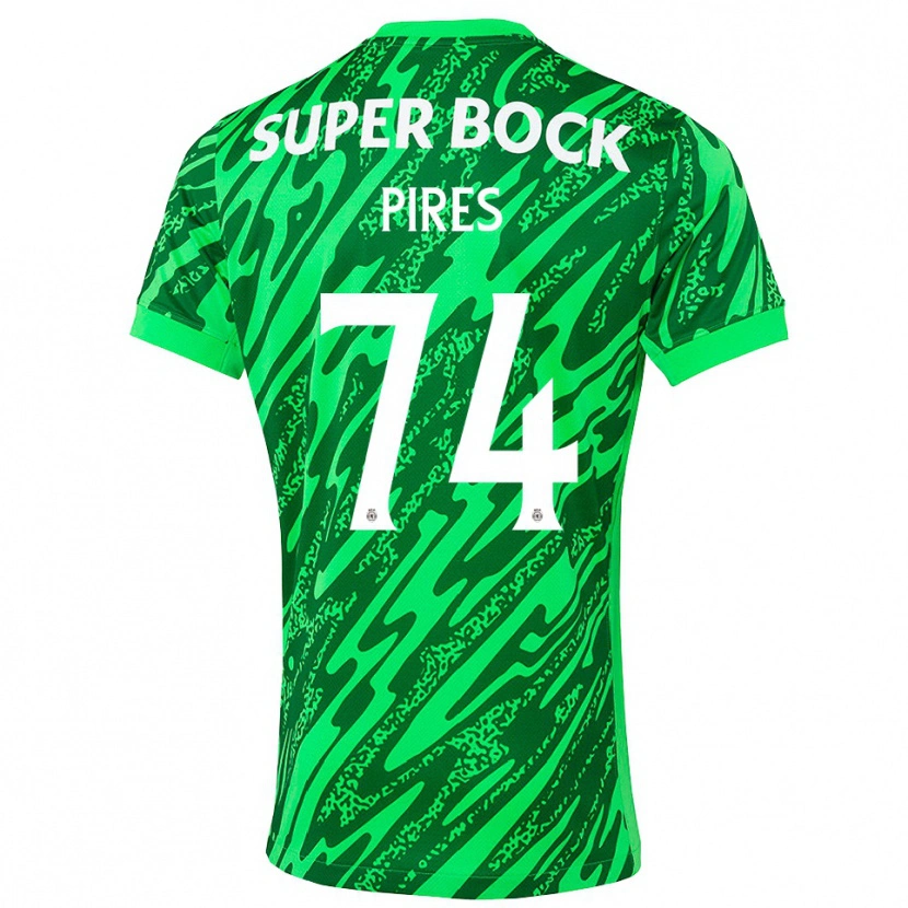 Danxen Hombre Camiseta Guilherme Pires #74 Verde Blanco Portero Equipación 2025/26 La Camisa México