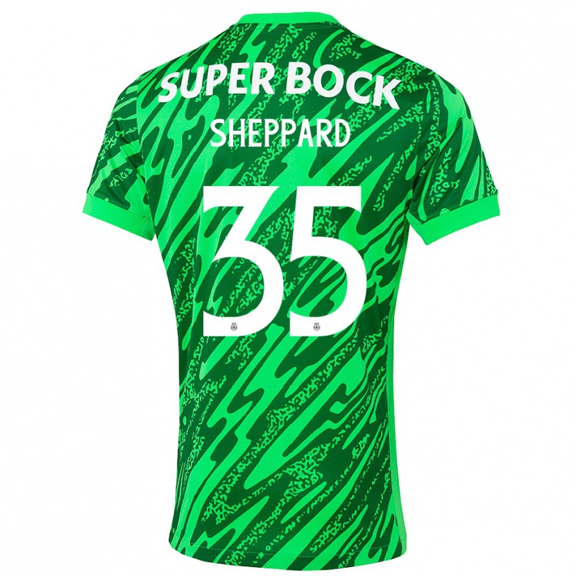 Danxen Hombre Camiseta Catriona Sheppard #35 Verde Blanco Portero Equipación 2025/26 La Camisa México