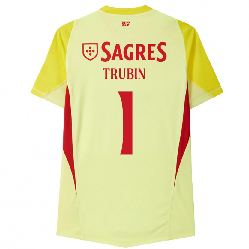 Danxen Hombre Camiseta Anatoliy Trubin #1 Amarillo Rojo Portero Equipación 2025/26 La Camisa México