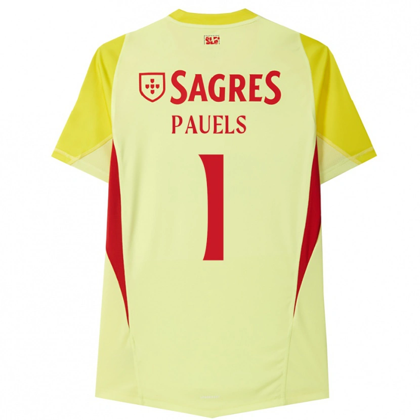 Danxen Hombre Camiseta Lena Pauels #1 Amarillo Rojo Portero Equipación 2025/26 La Camisa México