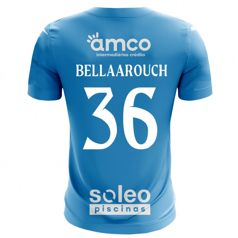 Danxen Hombre Camiseta Alaa Bellaarouch #36 Azul Blanco Portero Equipación 2025/26 La Camisa México